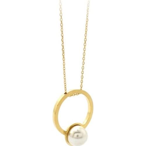 925 Silver Female Pearl Pendant Necklace Gold color for Women Accessories Necklaces collares de moda