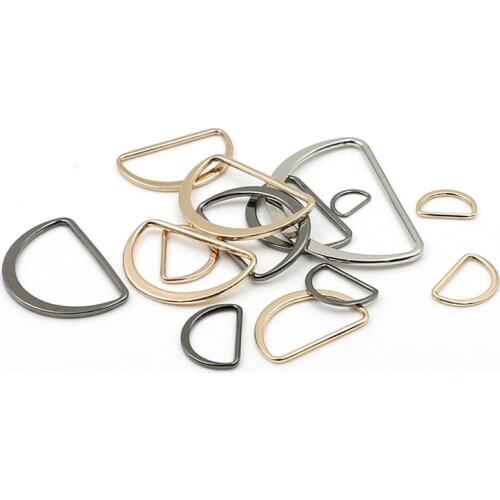 20pcs/lot 20mm/30mm/40mm/50mm/60mm silver black bronze gold type D ring Connection alloy metal shoes bags Buckles DIY Accessory