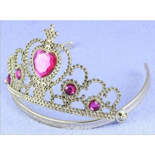 20pcs/lot Baby Girl Birthday Party Costume Gold Crown Tiara Diamonds Hairband Headband Kids Birthday Decoration Goodie Supplies