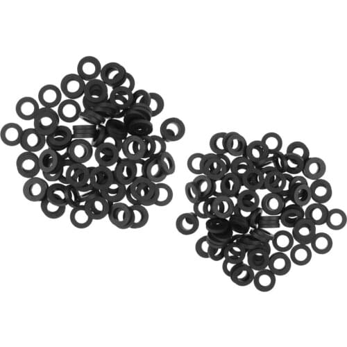 200 Pcs Black Silicon Flat Gasket Seal Sealing O Ring for Bellow Pipe Tube 1/2 inch 3/4 inch