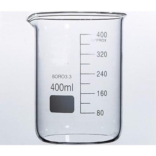 400ml Low Form Beaker Chemistry Laboratory Borosilicate Glass Transparent Beaker Thickened with spout Lab glass