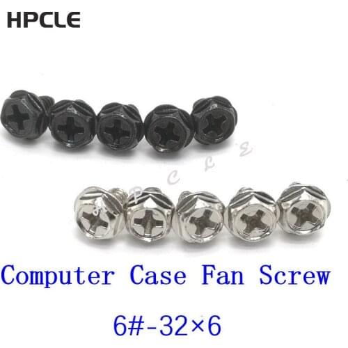 50Pcs 6-32*6 Thread Teeth Outside Hex Computer PC Case Cooling Fan Toolless Adjustment Screw Thumbscrews Thumb Screw