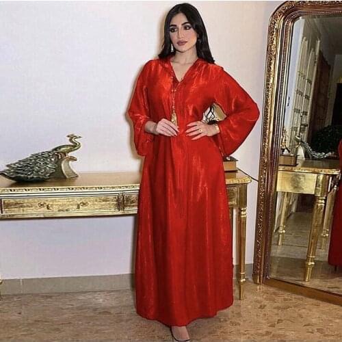 Abaya Dubai Turkey Hijab Muslim Satin Dress Islam Clothing Dresses Abayas For Women Robe Longue Djellaba Femme Musulman De Mode