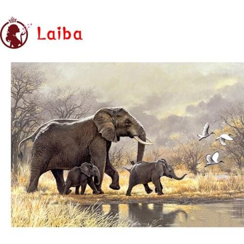 DIY Diamond Painting Animal elephant parent-child Full Square Diamond Embroidery sale Cross Stitch sets Mosaic Handmade Gift