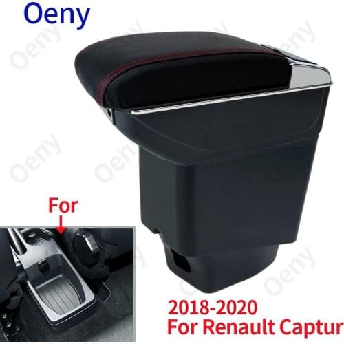 Car Armrest For Renault Captur Armrest box 2018 2019 2020 2021 accessories Storage box with cup holder ashtray USB