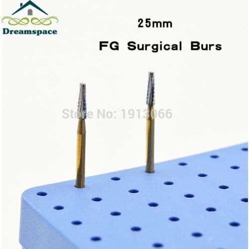 Free Shipping Dental Lab 5Pcs FG 1.6 25mm surgical burs Carbide Burs Dental Tungsten dental Burs