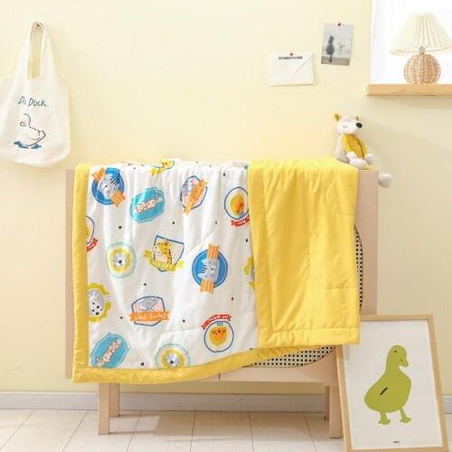 Washed Cotton Childrens Summer Cool Quilt Kindergarten Nap Summer Cartoon Air Conditioning Quilt Single Summer Thin Quilt