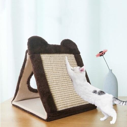 Sisal Pet Cat Tree Tower Condo House Scratcher Post Toy for Cat Kitten Cat Jumping Toy with Ladder Playing Foldable Durable