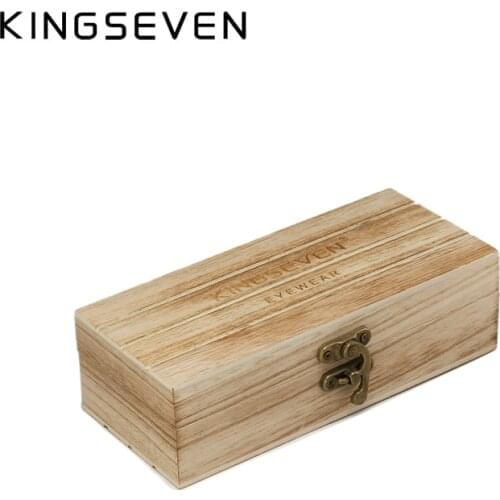 KINGSEVEN Fashion Handmade Natural Wood Rectangular Sunglasses Case Custom Logo For Wholesale Drop shipping Sun Glasses Box