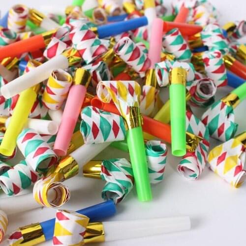 New Colorful Blowouts Whistles Blowing Out Noise Maker Party Cheering Props Birthday Party Decoration Supplies