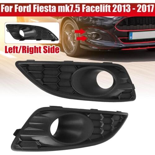 Left Right Front Bumper Lower Honeycomb Fog Lamp Surround Grille Fog Light Trim Cover For Ford Fiesta Mk7 Facelift 2013-2017
