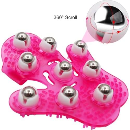 Roller Ball Body Massage Glove Anti-Cellulite Muscle Pain Relief Relax Massager For Neck Back Shoulder Buttocks Face Lift Tools