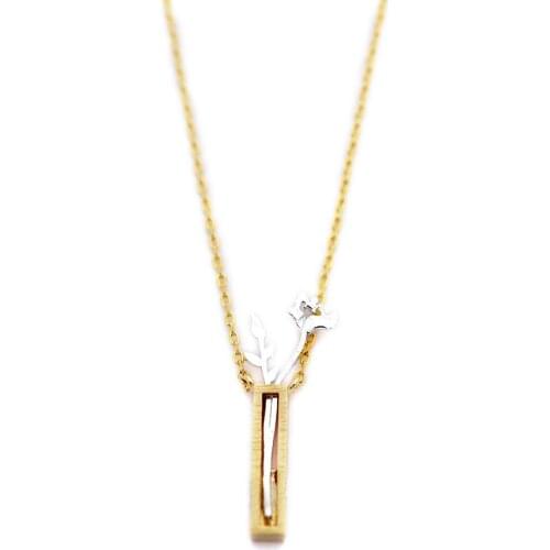 Fashion vase necklaces Very beautiful vase and flower pendant necklaces color combination pendant necklaces for women