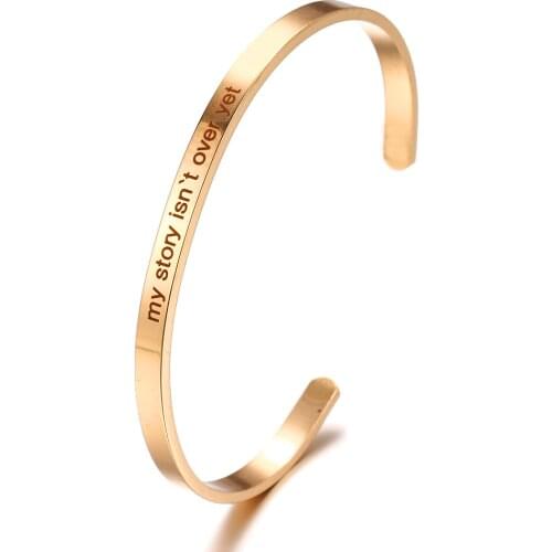 MY STORY ISN'T OVER YET fashion Inspirational wist Bracelet Men Vintage Bracelets Bangles For Women Men Jewelry 1PCS