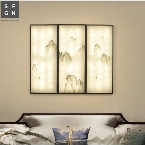 Wall lamp led wall light bedroom lamp chinese style decorate lamps wall lights for living room foyer home indoor lighting