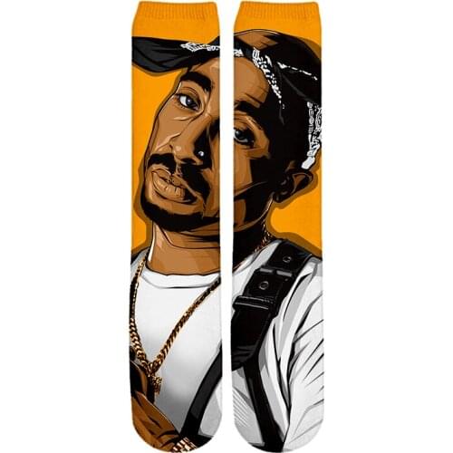 PLstar Cosmos Newest Tupac 2Pac Rapper Singer Musician Artist HipHop 3DPrint Women/Men Colorful Cool Warm Cotton Ankle Socks A1