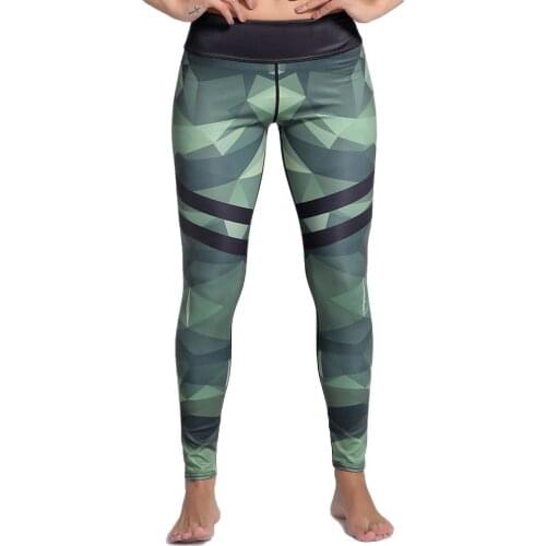 New Womens Yoga Pants S To 3xL Green 3D Geometric Print Running Sports Leggings Plus Size Outfit 5 Patterns