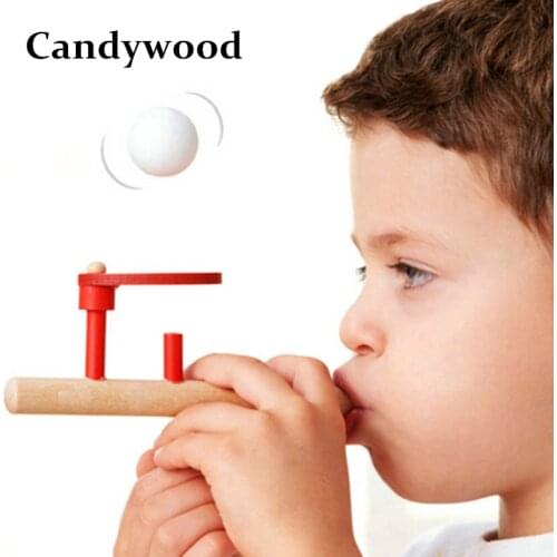 New Exotic Funny Floating Ball Blow Ball Game Wooden toys Suspension ball Toy Birthday Gift For Children Kids Classic Toy