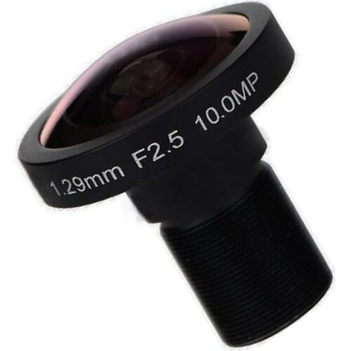 M12 4k Lens 10.0MP 1.29mm Fisheye Sports Camera Lens Wide Angle 185 Degrees M12 IR Filter No Distortion For Sport Camera