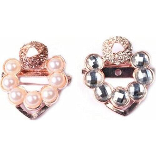 Sell Dual Purpose Heart Rhinestone Brooch Luxury Simulated Pearl Crystal Hijab Pin Scarves Buckle Accessories Gift Broches