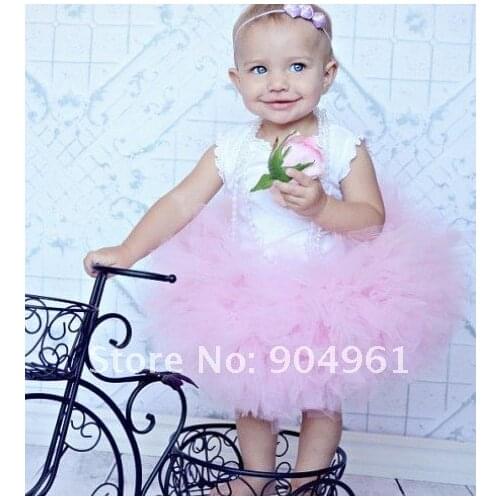 Fluffy pink Tutu Skirt Toddler Girls Birthday Skirt Costume Party Skirt