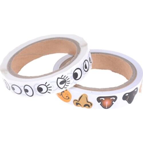 New 1 Roll Eye/Nose/Mouth Self-adhesive Paper Stickers Roll Children DIY Craft Materials