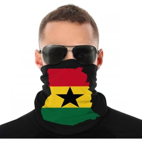 Flag Of Ghana Scarves Neck Face Mask Men Women Halloween Tube Scarf Balaclava Bandana Dustproof Headwear Outdoor Hiking