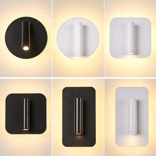 Nordic LED Wall Lamp with switch spotligh backlight free rotation Sconce indoor wall light For Home Bedroom Bedside light ZM831