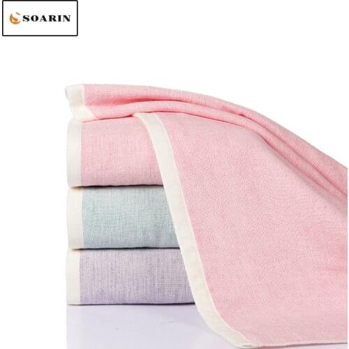 SOARIN Cotton Bath Towel Dusch Handtuch Serviettes De Plage Pour Adultes Solid Gauze Cotton Absorvente Thicker Big Bath Towels