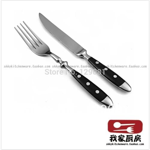 Stainless steel handle tableware steak knife and fork twinset classic west tableware steak knife fork
