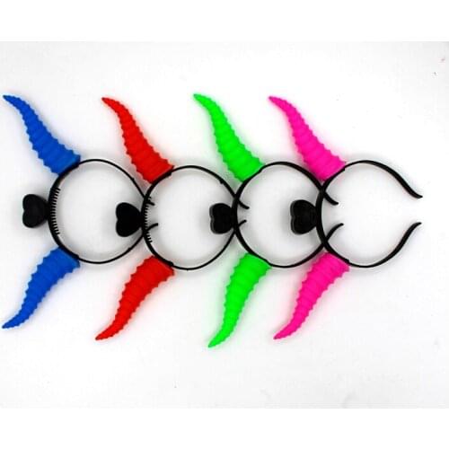 Led Dance 20units/lot Wholesale Light-up Antelope Horn Headband Blinking Plastic Led Luminous Hair Band Flashing Party Prop