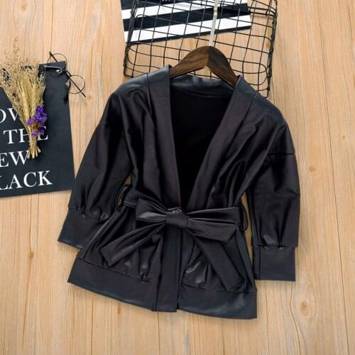 Spring Girl Coat Solid Color Kids Jackets Black Kids Clothes