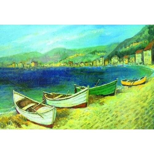 Seaside, beach, boat Handmade Needlework Embroidery DIY Cross Stitch Kits Crafts 14CT Unprinted Home decor wall Arts