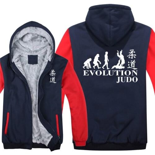 Japanese Judo Hoodies Men Cool Thicken Winter Evolution of Judo Sweatshirt Pullover
