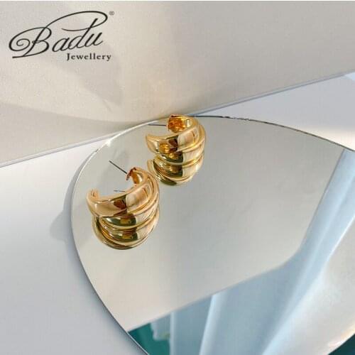 Badu Fashion Lady C Earrings Round Circle Hoop Earrings for woman CC Geometric Earrings Women Metal Earring Trendy Jewelry