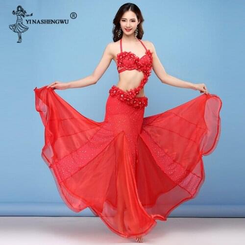 Belly Dance Mermaid Bra+Skirt Costume Set Women Oriental Bellydance Suit Sexy Performance Stage Elegant Belly Dancing Wear Dress