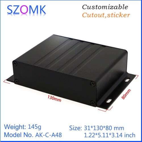 1 piece, 31*130*80mm wall mounting aluminum box szomk aluminum extrution housing amplifier aluminum enclosure for pcb design