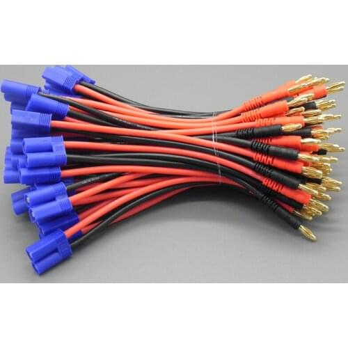 100SETS/LOT The high quality 10pairs/lot EC5 connector to 4.0mm banana plug with 14AWG Soft Silicone 150MM cable DZ0112