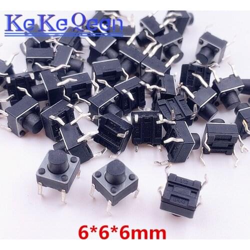 1000PCS Push Button Switches 6*6*6MM 6mm*6mm*6mm DIP-4 Tactile Switches Push Button Tact Switch 6x6x6mm Micro Switch