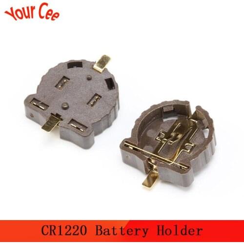 20pcs/LOT CR1220 button battery holder 3V button battery holder SMD package plating temperature