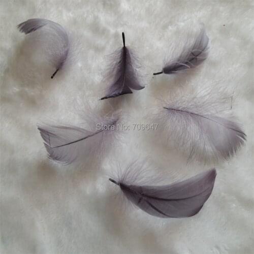 200PCS/LOT 4-6cm LOOSE Dark Grey GOOSE COQUILLE FEATHERS,Grey Goose Feathers for Bridal Accessories, Fascinators & more
