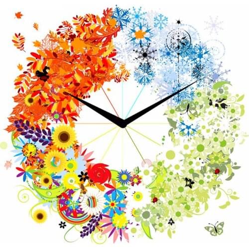 3D DIY Diamond Embroidery,5D Diamond painting,Four season clock,Diamond mosaic,needlework,Crafts,Christmas,decor,gift, AS557