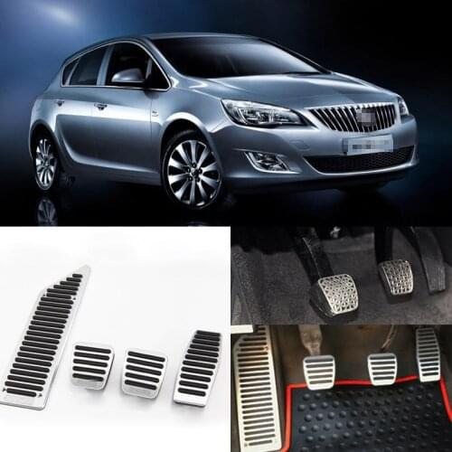 4pcs Aluminium Non Slip Foot Rest Fuel Gas Brake Pedal Cover For Buick Excelle 2010-2014 MT
