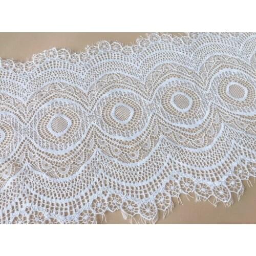 Chantilly Style Eyelash Eyelet Scalloped Stretch Lace Trim Latest Tulle Lace 2017 Lace Trims Trimmings