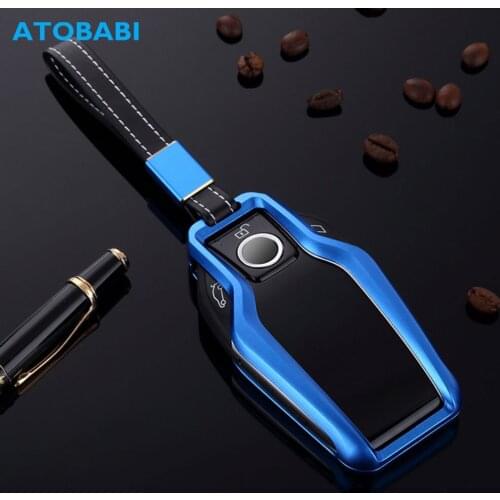 Aluminum Alloy Car Key Case For BMW 5 7 Series I12 G12 G11 G20 New LCD Smart Keyless Remote Control Fob Cover Keychain Frame Bag