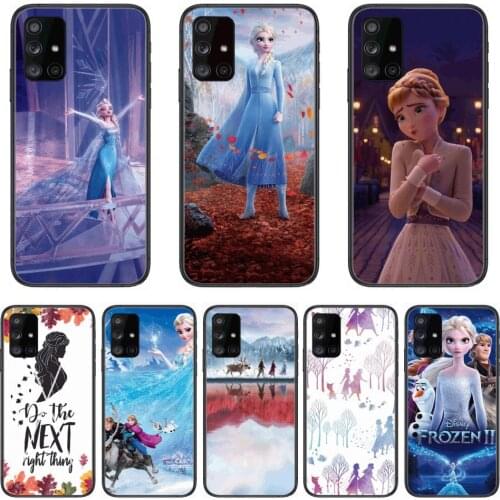 Disney Frozen Elsa Olaf Phone Case Hull For Samsung Galaxy A 90 50 51 20 71 70 40 30 10 80 E 5G S Black Shell Art Cell Cover
