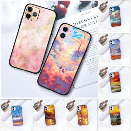 Zororong Retro Art Oil Painting Landscape Clouds Phone Case For iPhone 12 Mini 11 Pro XS Max X XR 7 8 Plus
