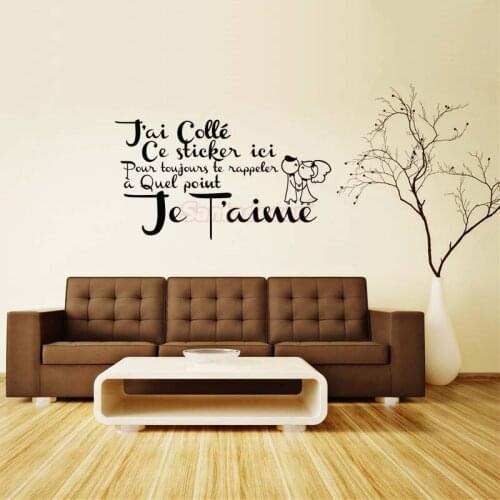 French Citation Amour Removable Vinyl Wall Sticker Mural Decals Wall Art Wallpaper For Living Room Home Decor House Decoration