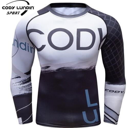 2021 Hot Sale Winter Full Printing Fitness Mens Long Sleeves Rash Guard Fashion Gym T Shirt