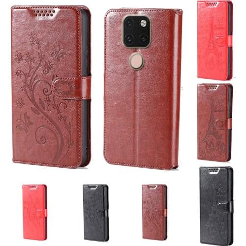 Intaglio icon butterfly flower Tower Flip Leather Wallet Phone Case For Huawei Mate 20 Phone cover with card slot